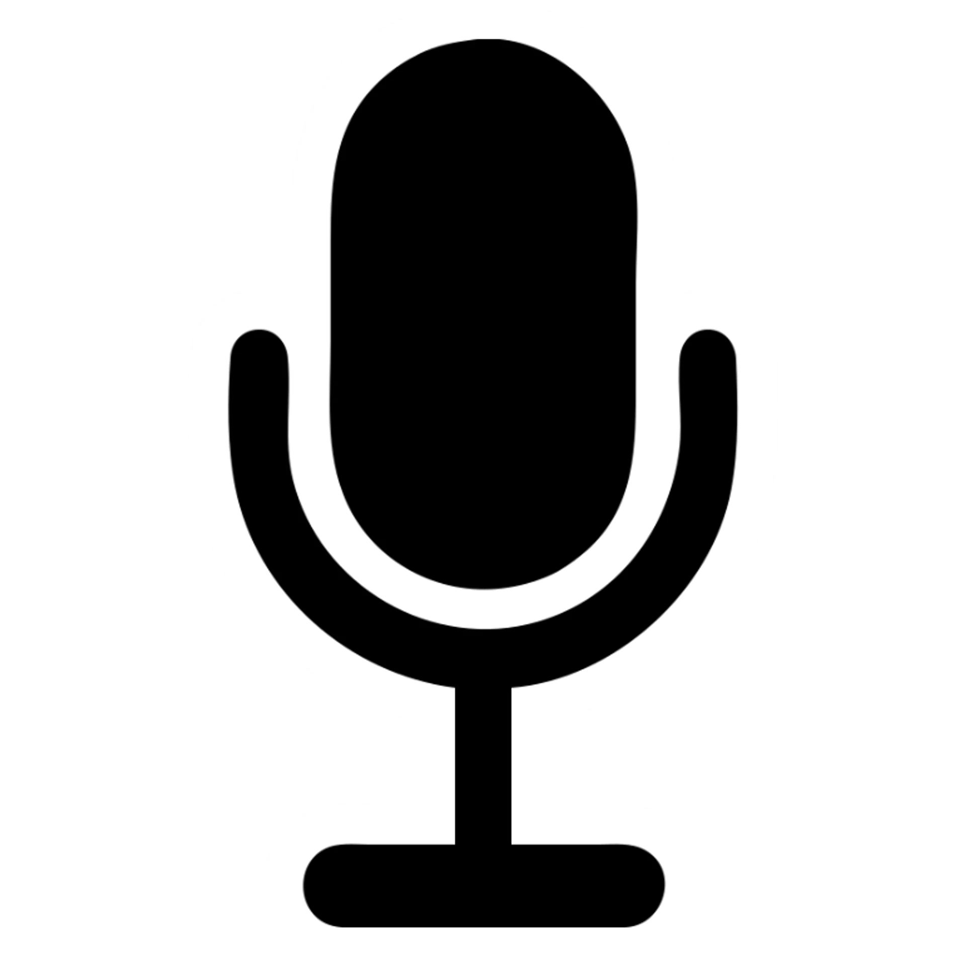 microphone on stand, solid black fill, minimalist silhouette, urban style sticker