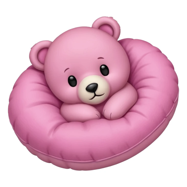 Pink teddy bear sleeping on a pillow  sticker