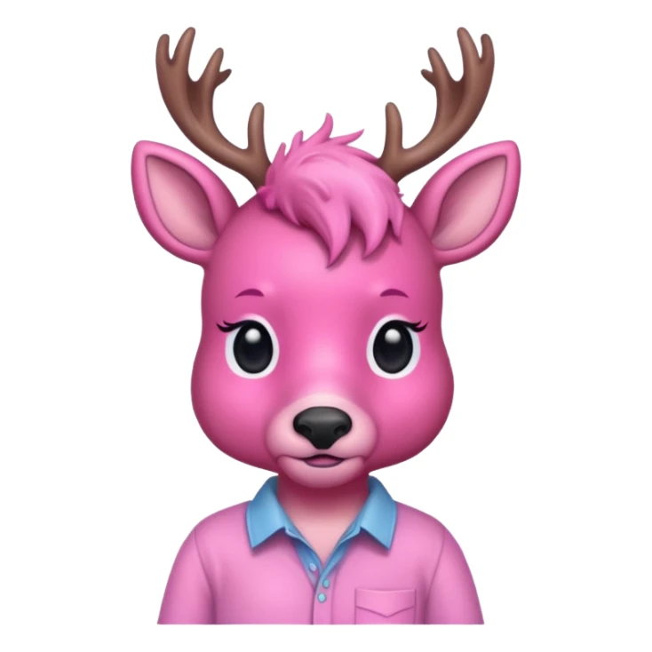 pink deer with shirt  sticker