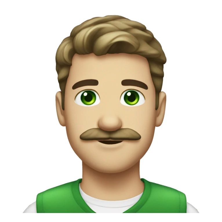 Pretty boy moustache green eyes sticker