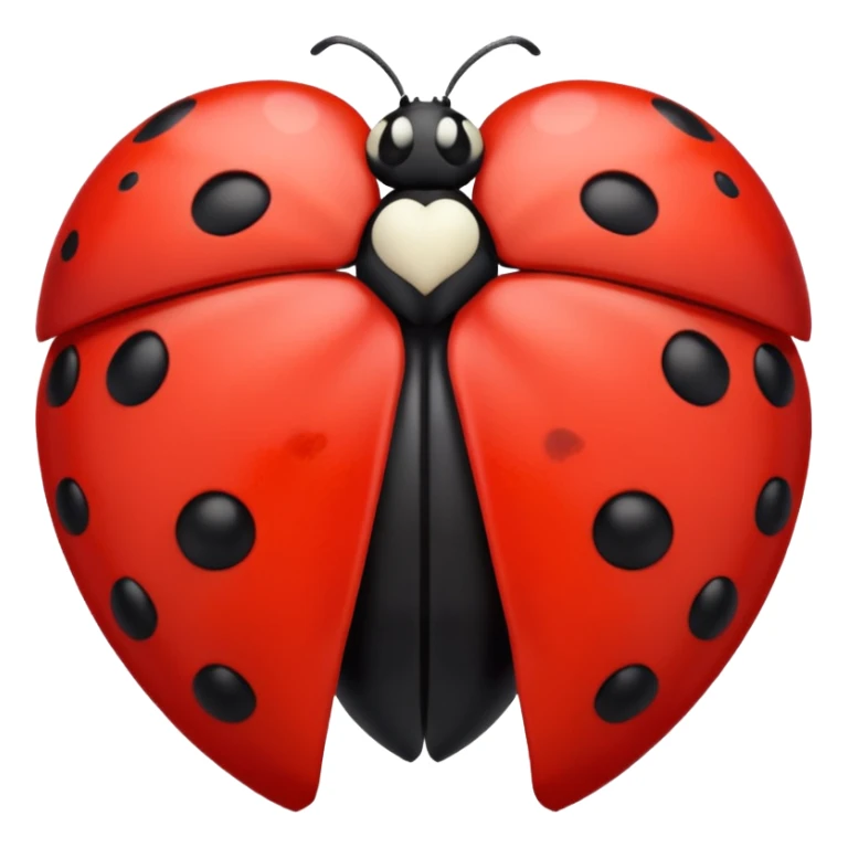 ladybug but the black dots are black hearts sticker