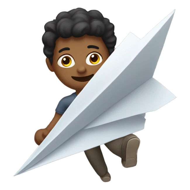 Me flying a paper airplane sticker