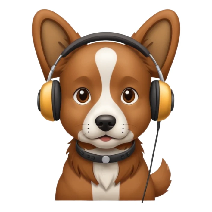 Dog with earphones  sticker