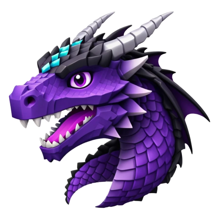 Minecraft black dragon head with purple eyes sticker