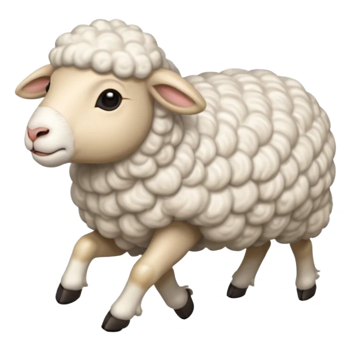 High resolution of A  running sheep sticker