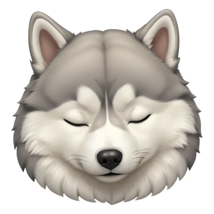 husky sleeping with eyes closed and nothing else is present sticker
