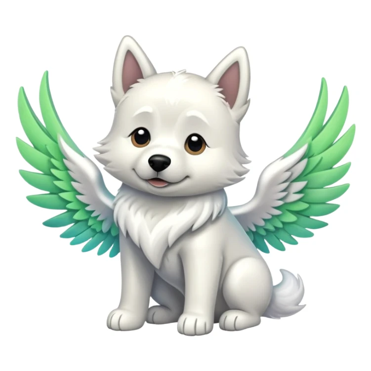 Perro con aurora y alas, solo líneas  sticker