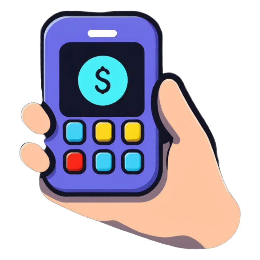 Colorful tapping hand clicker icon for Roblox sticker