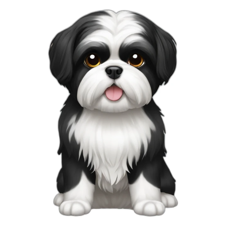 black and white Shih-Tzu sticker