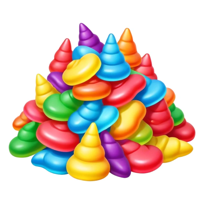 Rainbow gummy unicorn poop sticker