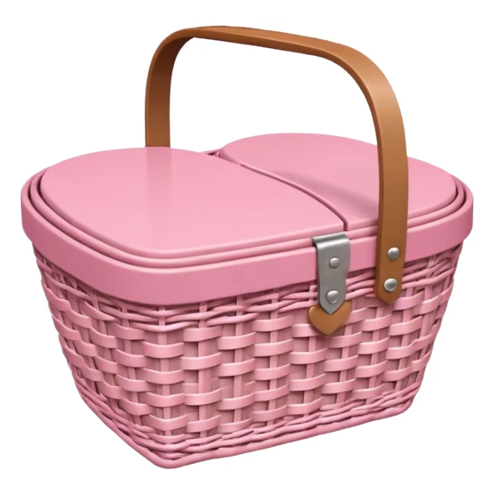 Pink heart shaped picnic basket sticker