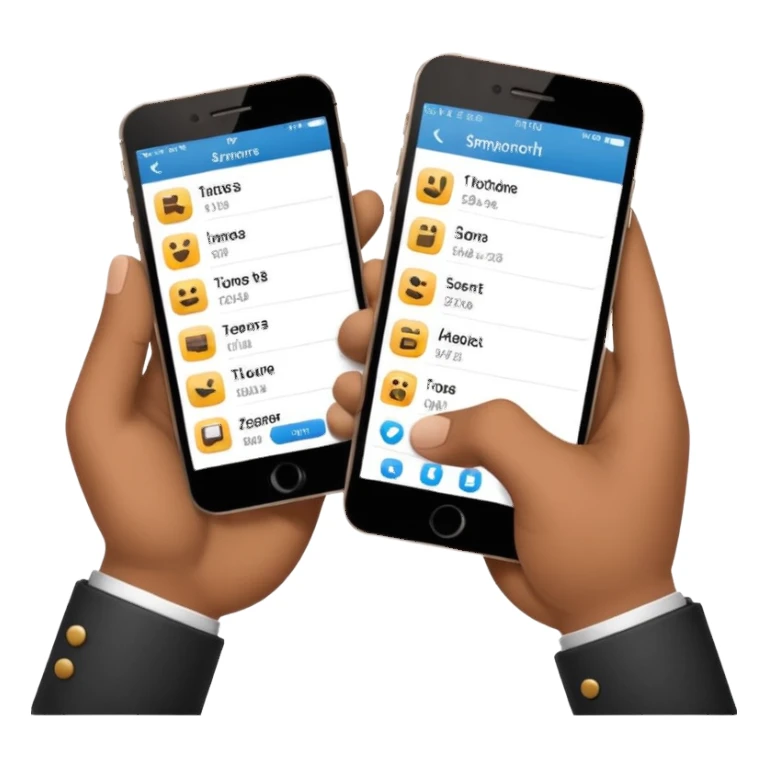 two hands exchanging a smartphone and an address book sticker