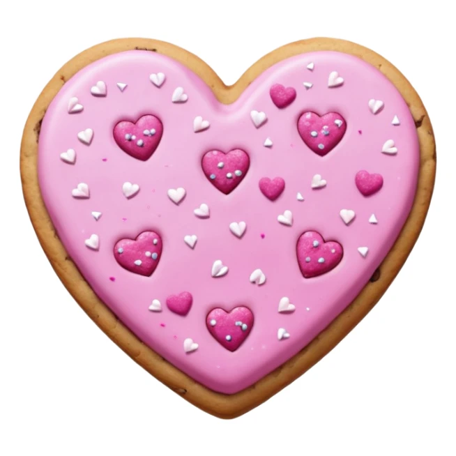 Heart cookie with pink chips with glitter sticker