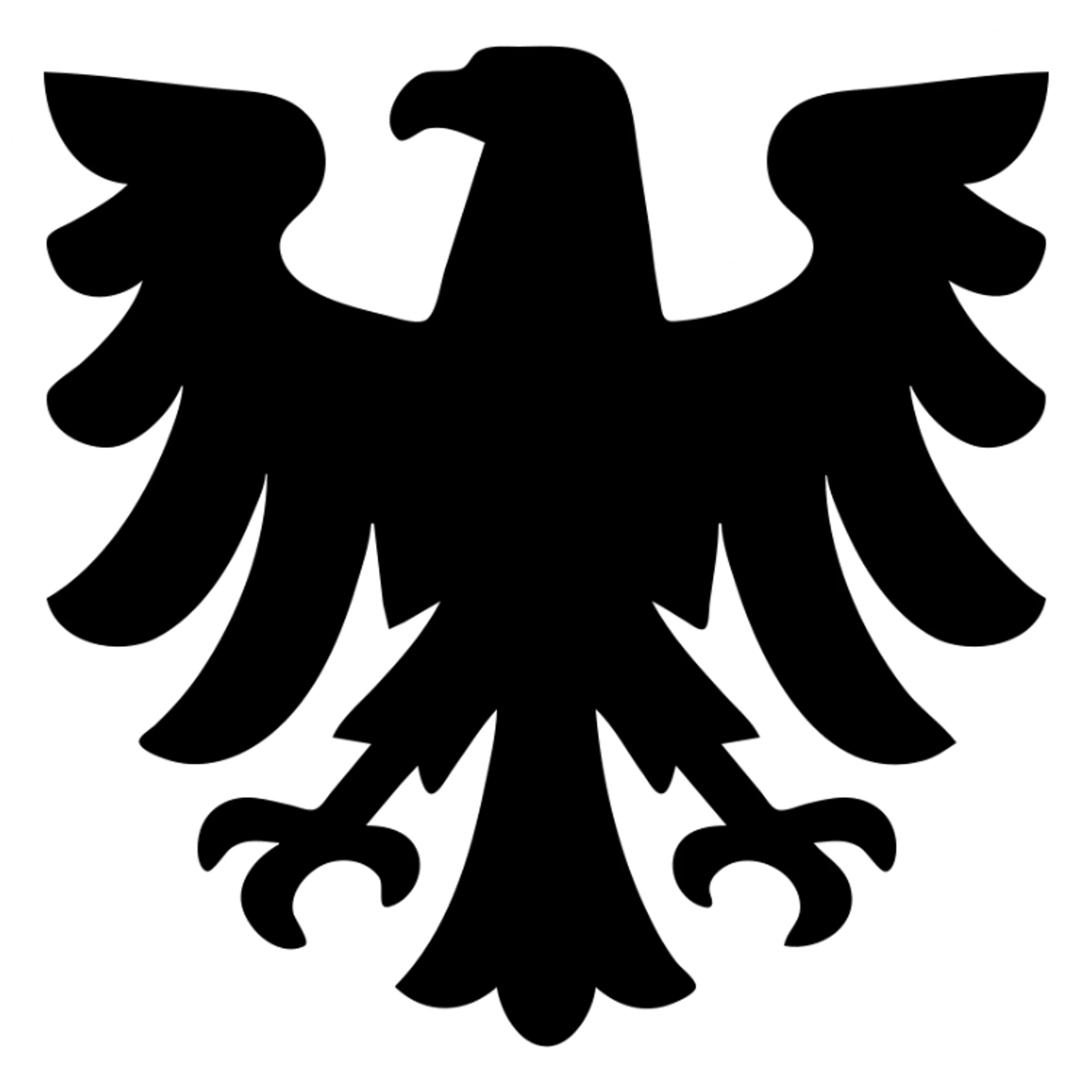 scary eagle symbol, whole body, single solid silhouette, no outlines sticker