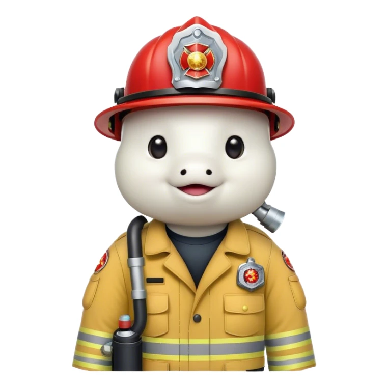 Beluga sturgeon as a fire fighter supporting union rights sticker