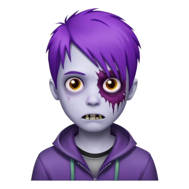 boy emo zombie purple hair sticker