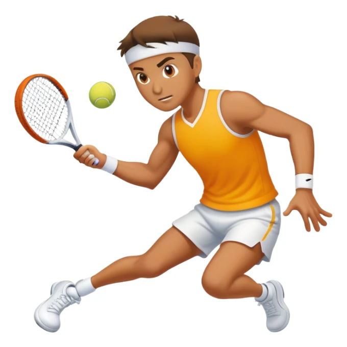 Tennis player smashes ball sticker