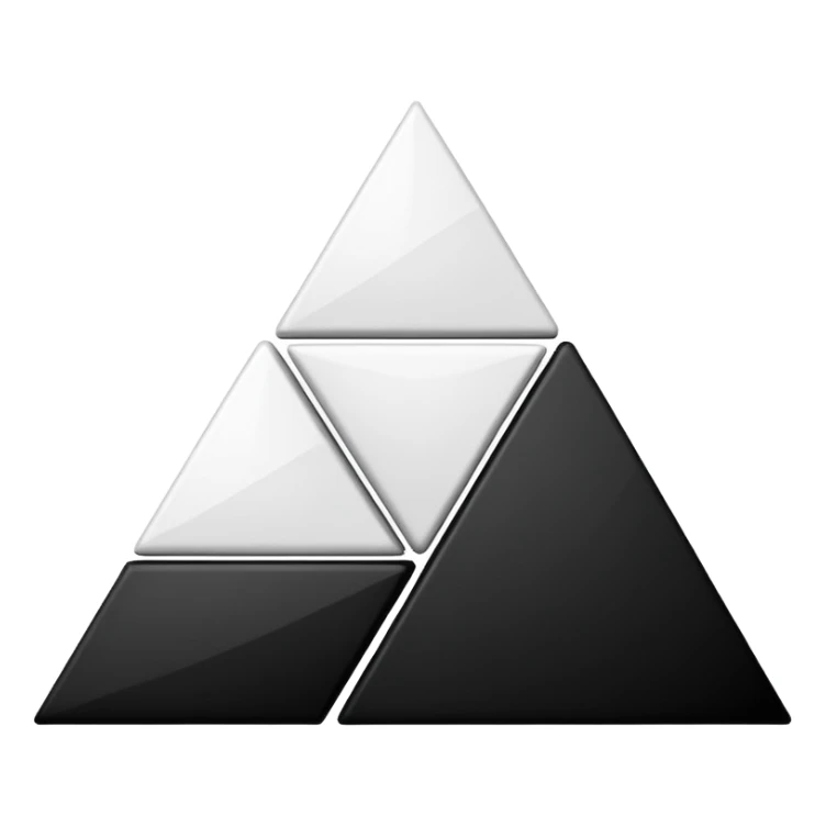 2D triangle with squares stacking up inside to demonstrate a social herarchy (all black and white) sticker