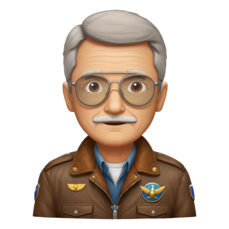 an old civil pilot without mustache sticker