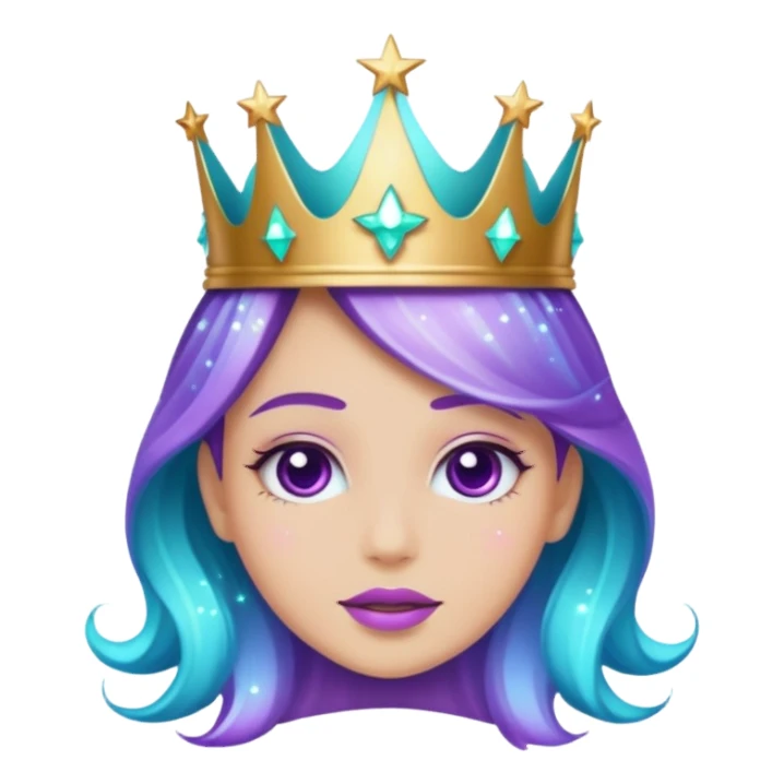 glitter Feeling purple cian crown shine star sticker