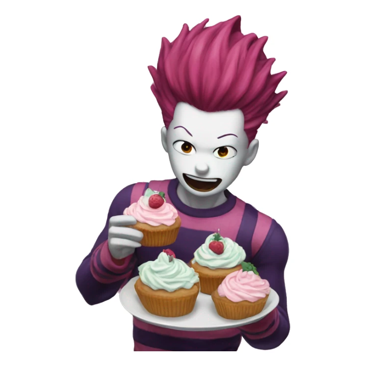 hisoka eating cupcakes  sticker