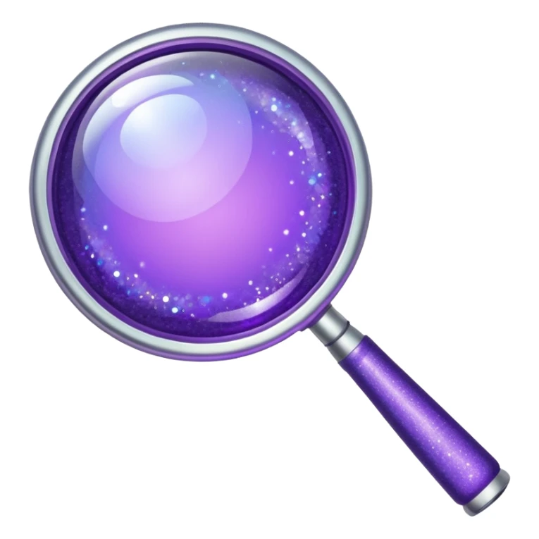 glitter purple and magnifying glass sticker