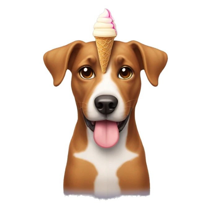 Dog with ice cream cone sticker