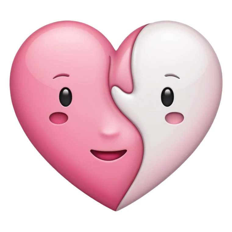 Coração metade rosa e metade branco emoji sticker
