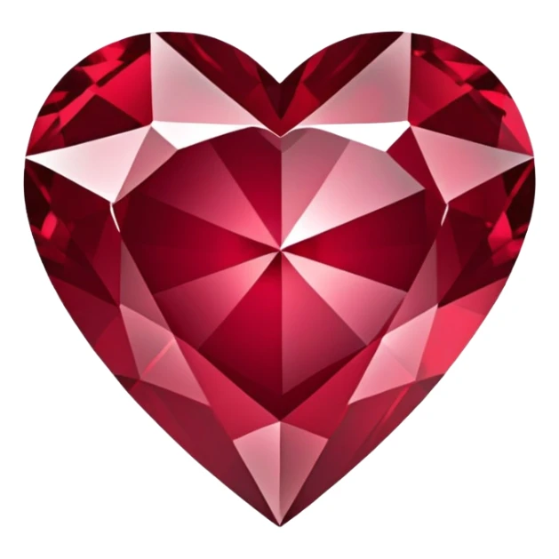 Burgundy heart-shaped diamond sticker
