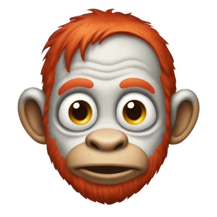 monkey clown with face paint and red hair sticker