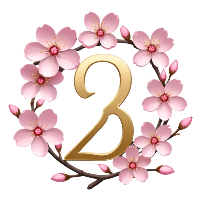 cherry blossom and the number ‘25’ sticker