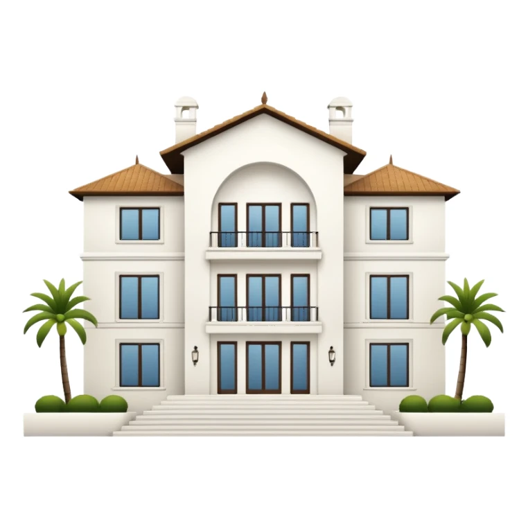 white 3 floor modern luxurious villa sticker