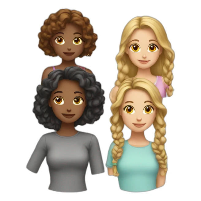 Four girls sticker