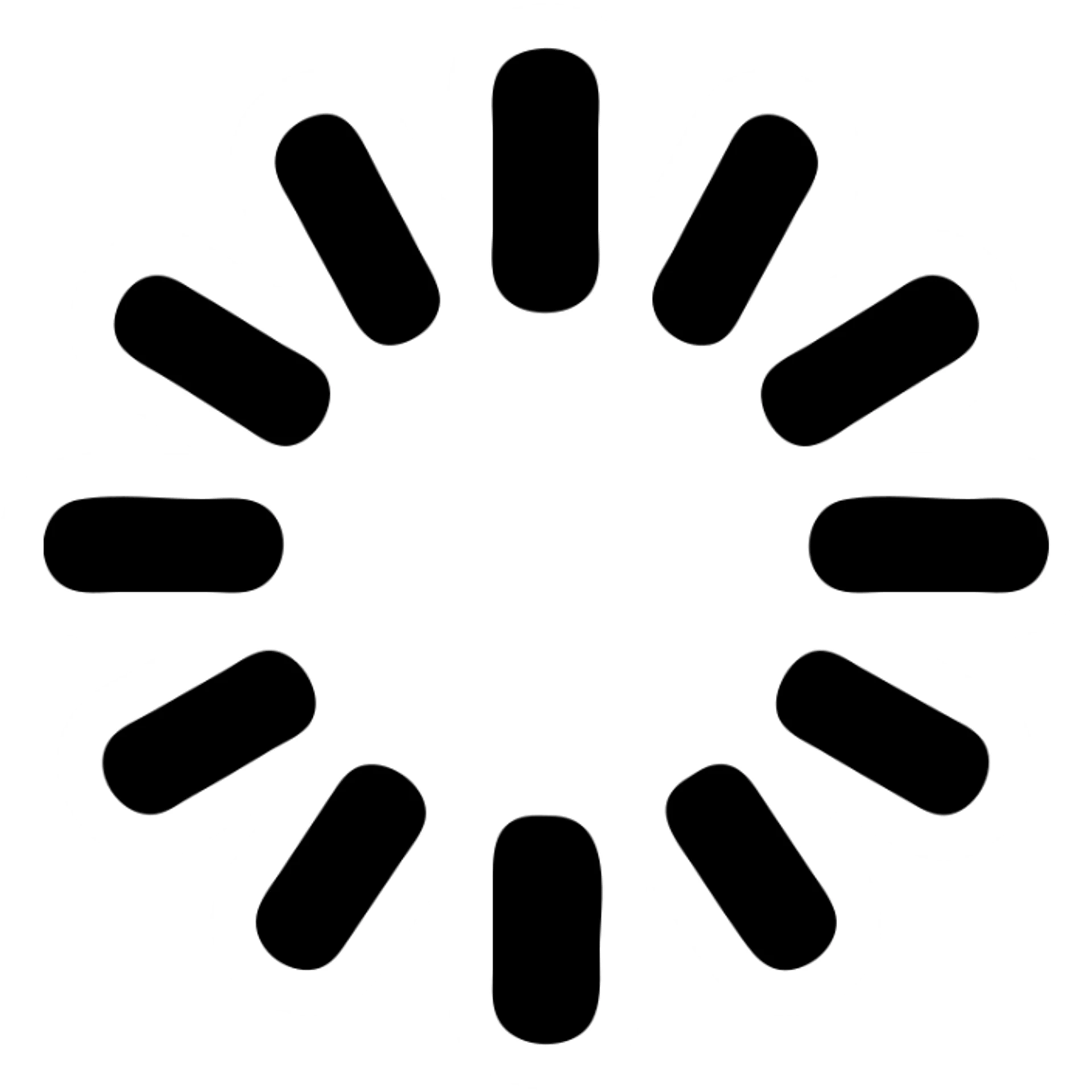 A loading icon in a black filled icon style. sticker