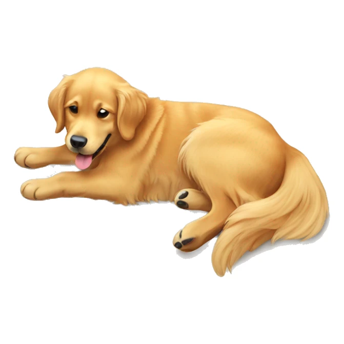 golden retriever laying on its back sticker