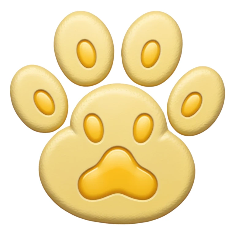 a pastel yellow pawprint sticker