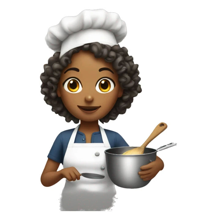 Curly girl cooking  sticker