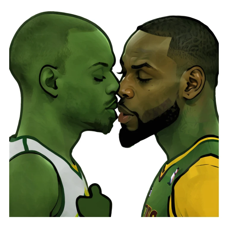 Steph curry and lebron kiss sticker