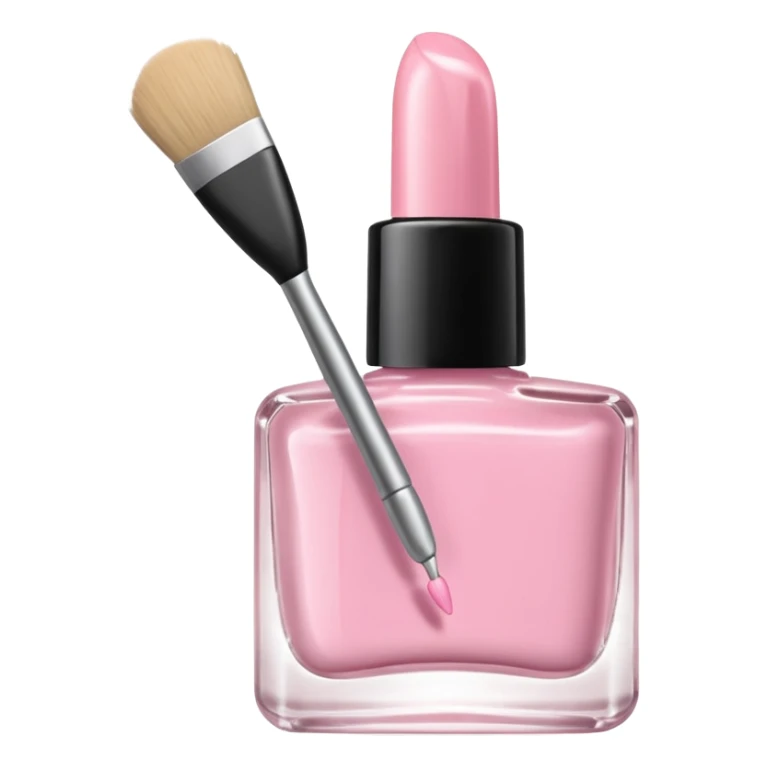 light pink nail polish bottle open brush sticker