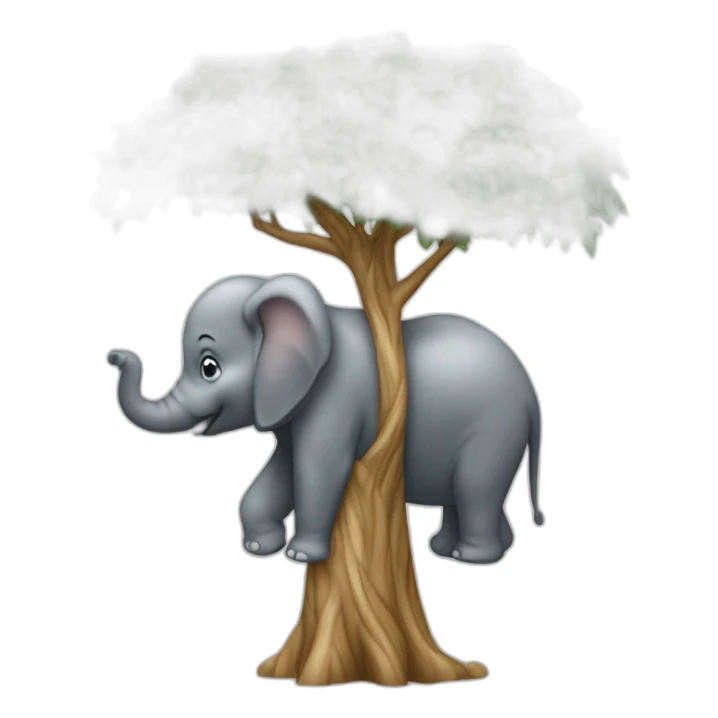 Un éléphant sur un arbre sticker