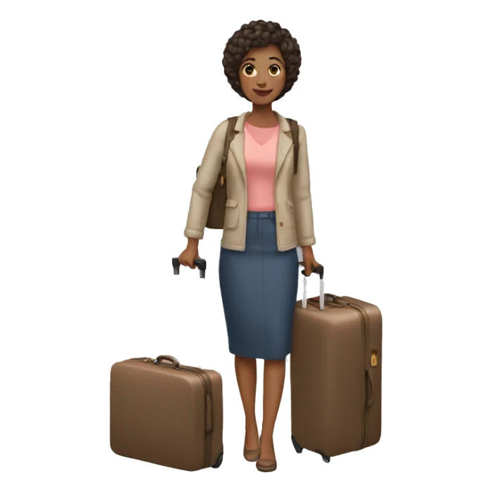 woman with luggage sticker