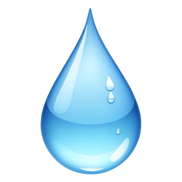 shiny blue water droplet sticker