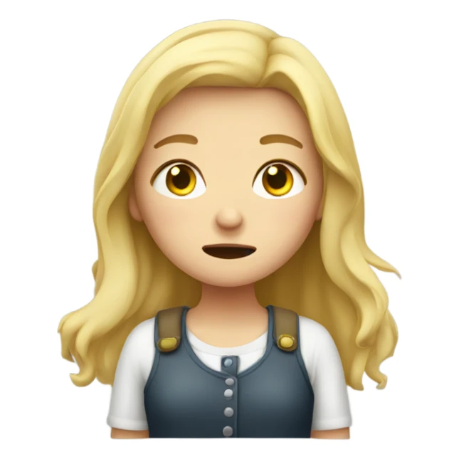Blonde German girl with stomach ache sticker