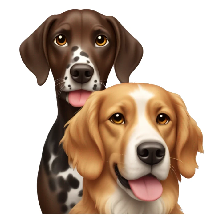 Brown Dalmatian and ginger golden retriever  sticker