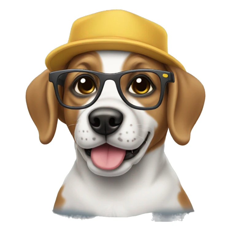 Dog with a shirt hat and glasses  sticker