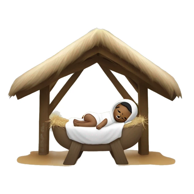 Nativity scene, baby on a manger sticker