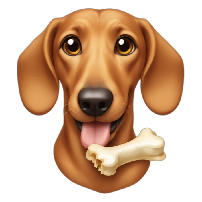 dachshunds with bone in mouth sticker