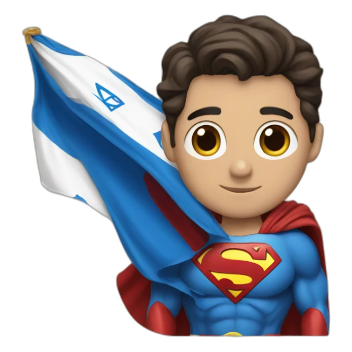 superman with israel flag as cape sticker
