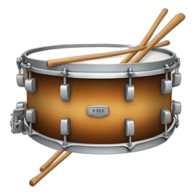 snare drum, realistic, with sticks sticker