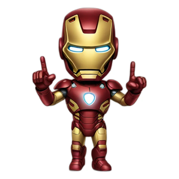 Ironman Shows peace sign sticker